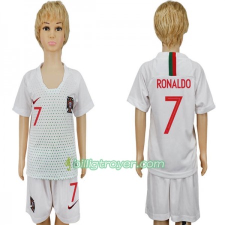 Billige Fotballdrakter Portugal RONALDO 7 Barn VM 2018 Bortedraktsett